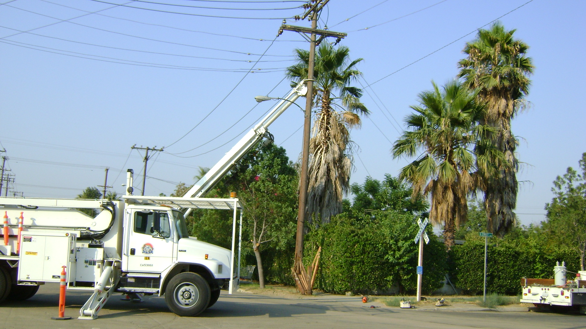 Broken Pole and truck